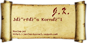 Járfás Kornél névjegykártya