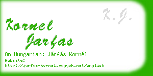 kornel jarfas business card