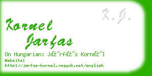 kornel jarfas business card